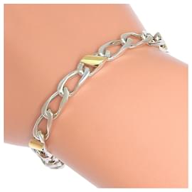 Tiffany & Co-Pulseira de elos planos Tiffany & Co.-Prata,Dourado