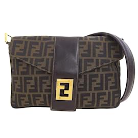 Fendi-Fendi Zucca Pattern Shoulder Bag-Brown