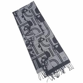 Hermès-Hermes Cashmere Stole in Gray-Brown