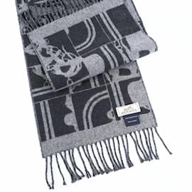 Hermès-Hermes Cashmere Stole in Gray-Brown