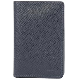 Louis Vuitton-Louis Vuitton Taiga Card Case in Navy Blue-Navy blue