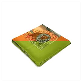 Hermès-Hermes Carre 90 Nuba Mountain Stole-Orange