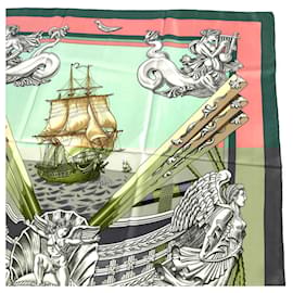 Hermès-Hermes Carre 90 Lephyr Sailboat Scarf-Green