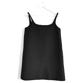 Prada-Prada Fall 2022 Virgin Wool Tent Dress-Black