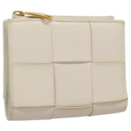 Autre Marque-BOTTEGA VENETA MAXI INTRECCIATO Wallet Leather White Gold Auth bs23773-White,Golden