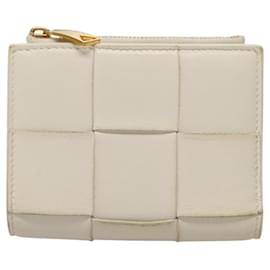 Autre Marque-BOTTEGA VENETA MAXI INTRECCIATO Wallet Leather White Gold Auth bs23773-White,Golden
