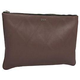 Pochette Christian Dior en PVC cuir violet Auth bs24156 Violet