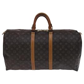 Louis Vuitton-LOUIS VUITTON Monogram Keepall 55 Boston Bag M41424 LV Auth BD1041-Monogram