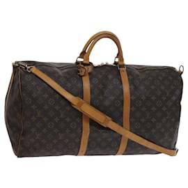 Louis Vuitton-LOUIS VUITTON Monogram Keepall Bandouliere 60 Bolsa Boston M41412 LV Auth ep7929-Monograma