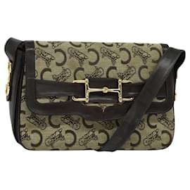 Céline-CELINE C Sulky Shoulder Bag Canvas Beige Auth EC1017-Beige