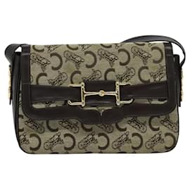 Céline-CELINE C Sulky Shoulder Bag Canvas Beige Auth EC1017-Beige