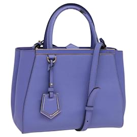 Fendi-FENDI Hand Bag Leather 2way Purple Gold Auth bs24012-Golden,Purple