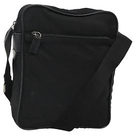 Borsa a spalla PRADA in nylon nero Auth 106796 Nero