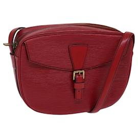 Louis Vuitton-LOUIS VUITTON Epi Jeune Fille MM Bolsa de Ombro Vermelha M52157 LV Auth EC975-Vermelho