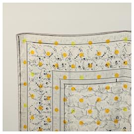 Hermès-HERMES Carre 140 Scarf ""CHASSE EN INDE"" Silk White Auth hk2280-White