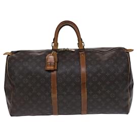 Louis Vuitton-LOUIS VUITTON Monogram Keepall 55 Bolsa Boston M41424 LV Auth EC814-Monograma