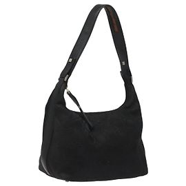 Sac à main en toile noire Salvatore Ferragamo Auth bs23793 Noir