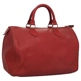Louis Vuitton-LOUIS VUITTON Bolsa de Mão Epi Speedy 30 Vermelho Castelhano M43007 LV Auth EC810-Vermelho