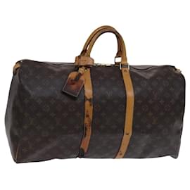 Louis Vuitton-LOUIS VUITTON Monogram Keepall 55 Bolsa Boston M41424 LV Auth EC683-Monograma