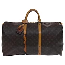 Louis Vuitton-LOUIS VUITTON Monogram Keepall 55 Bolsa Boston M41424 LV Auth EC683-Monograma