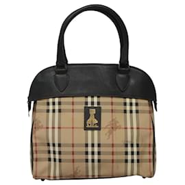 Autre Marque-Burberrys Nova Check Hand Bag PVC 2way Beige Black Auth hk2347-Black,Beige