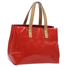 Louis Vuitton-LOUIS VUITTON Monogram Vernis Reade PM Bolsa de Mão Vermelha M91088 LV Auth bs23734-Vermelho