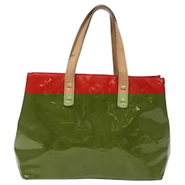 Louis Vuitton-LOUIS VUITTON Monogram Vernis Reade PM Bolsa de Mão Vermelha M91088 LV Auth bs23734-Vermelho
