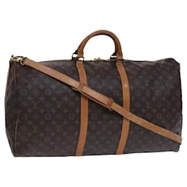 Louis Vuitton-LOUIS VUITTON Monogram Keepall Bandouliere 60 Bolsa Boston M41412 LV Auth ep8075-Monograma