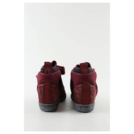 Isabel Marant-Leather sneakers-Dark red