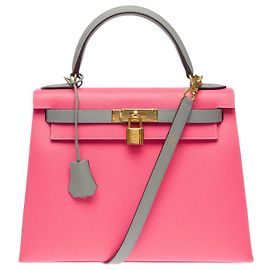 Hermès HERMES Kelly 28 Bag in Pink Leather - 102609 Pink