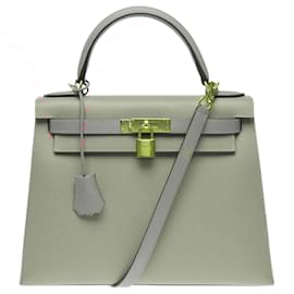 Hermès-HERMES Kelly 28 Bag in Pink Leather - 102609-Pink