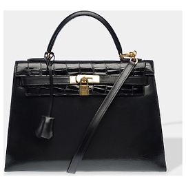 Hermès Borsa HERMES Kelly 32 in Pelle Nera - 102606 Nero