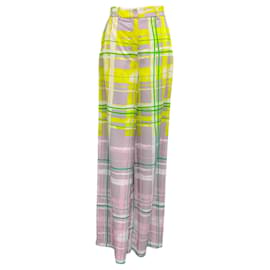 Maison Rabih Kayrouz-Maison Rabih Kayrouz Lime Multi Printed Satin Pants-Multiple colors