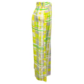 Maison Rabih Kayrouz-Maison Rabih Kayrouz Lime Multi Printed Satin Pants-Multiple colors