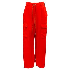 Forte Forte Ripstop Cargo-Hosen Rot Lips Red 2022 forte_forte Rot