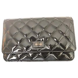 Chanel 2.55 Cartera en cadena tan negra Negro