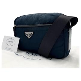 Prada-Prada Sport Navy Blue Nylon Logo Shoulder Crossbody Bag-Navy blue