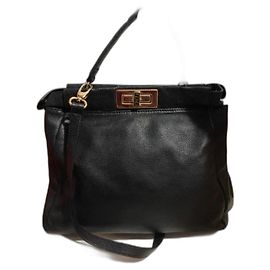 Fendi Black Leather Handbag Black