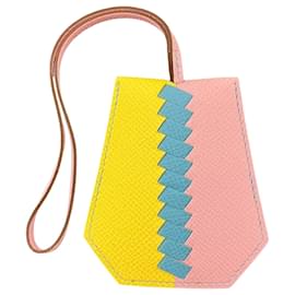 Hermès-Hermes Leather Clochette Keychain-Pink