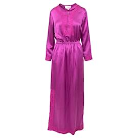 Yves Saint Laurent-Yves Saint Laurent Embroidered Long Dress - '10s-Purple