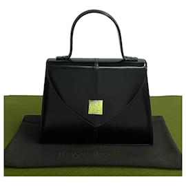 Yves Saint Laurent-Yves Saint Laurent Leather Handbag Black-Black