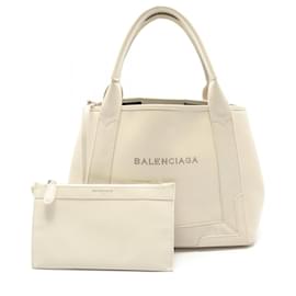 Balenciaga-Sac cabas en cuir navy de Balenciaga-Marron