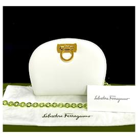 Louis Vuitton-Bolsa de ombro mini Gancini em couro Salvatore Ferragamo-Branco