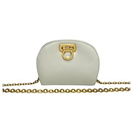 Louis Vuitton-Bolsa de ombro mini Gancini em couro Salvatore Ferragamo-Branco