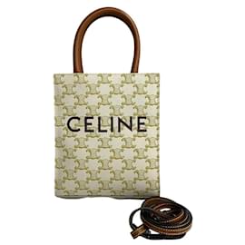 Céline-Celine Leather Vertical Cabas Tote Bag-White