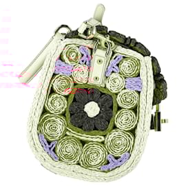 Dolce & Gabbana-Dolce & Gabbana Miss Dolce Top Handle Bag in Multicolor Floral Raffia -Multiple colors
