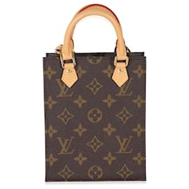 Louis Vuitton-Bolsa Petit Sac Plat em Canvas Monogram Louis Vuitton-Marrom