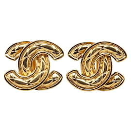 Louis Vuitton-Louis Vuitton Vintage Coco Mark Earrings Gold-Golden,Metallic