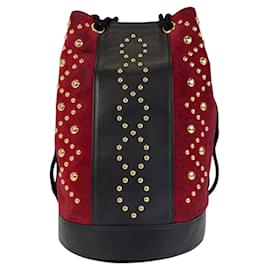 Yves Saint Laurent-Yves Saint Laurent Suede Leather Shoulder Bag-Red