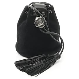 Yves Saint Laurent-Yves Saint Laurent Suede Shoulder Bag 519632-Black